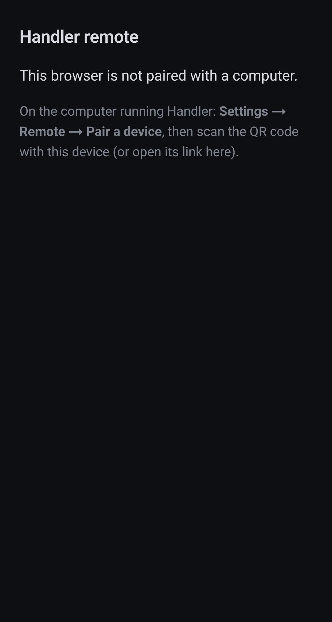 The phone page before pairing